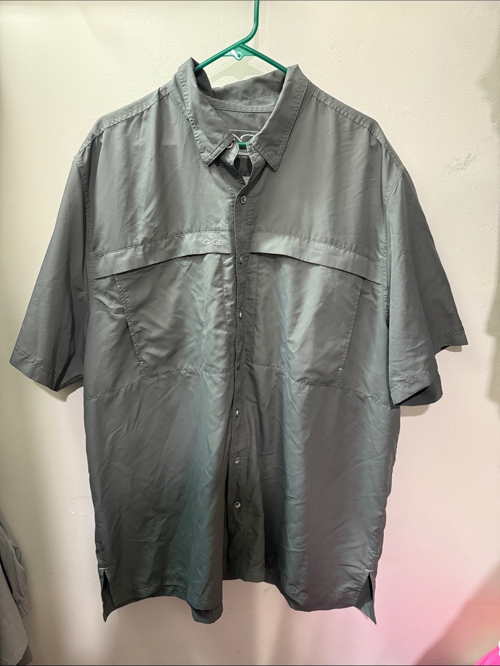 Men's Short-Sleeve Casual Button-Down Shirt - Gray